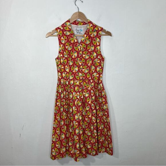 Bea & Dot by ModCloth Palette on Parade Pinwheel Rainbow Retro Dress Size Small - Picture 16 of 16